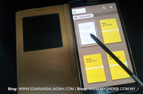 Samsung Galaxy Note 3-Rekod Tempahan & Bayaran