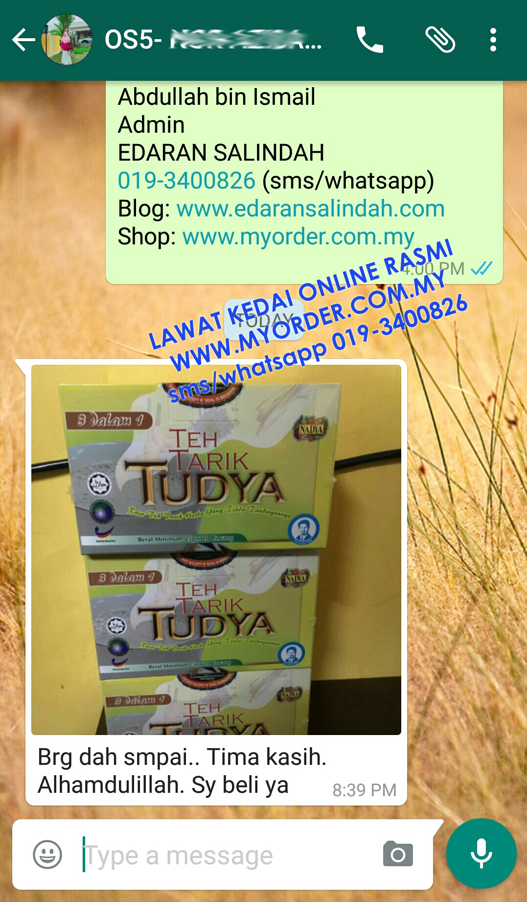 testimoni teh tarik tudya